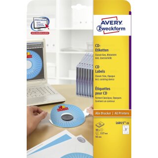 AVERY Zweckform CD-Etiketten ClassicSize, weiá