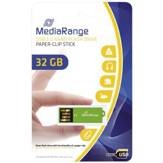 USB Nano-Speicherstick CLIP-ON - grün, 32GB