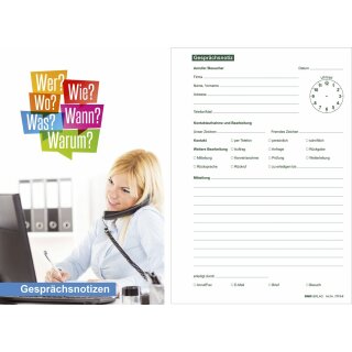 Gesprächsnotizblock, 50 Blatt, DIN A5, weiß