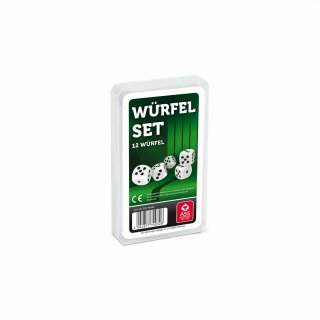 Würfel 12 Stück weiß in Plastikbox