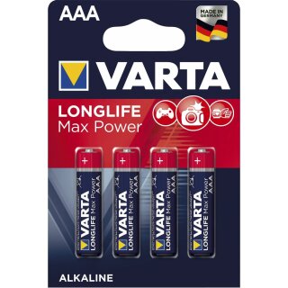 Varta 4703101404 Batterien LONGLIFE Max Power - Micro/LR03/AAA, 1,5 V