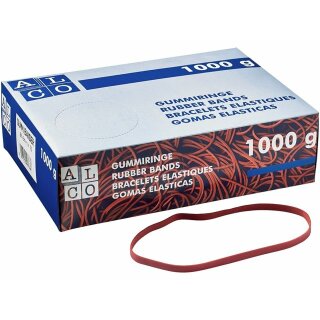Alco 763 Gummiband, aus Naturkautschuk, 6x200 mm, rot, 1000 g